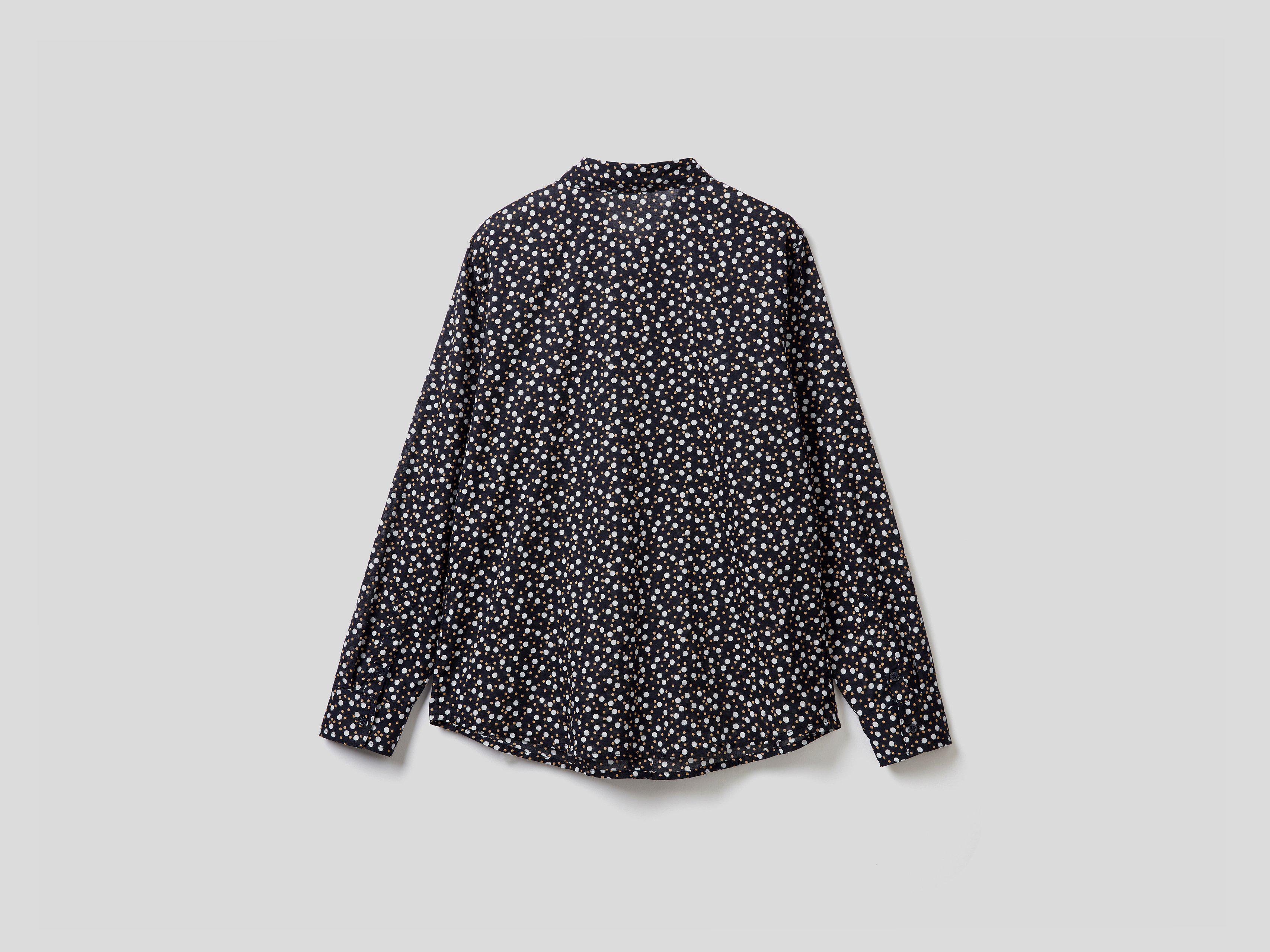 Рубашка женская Benetton 5oa95q8u4 XL Черный - фото 6