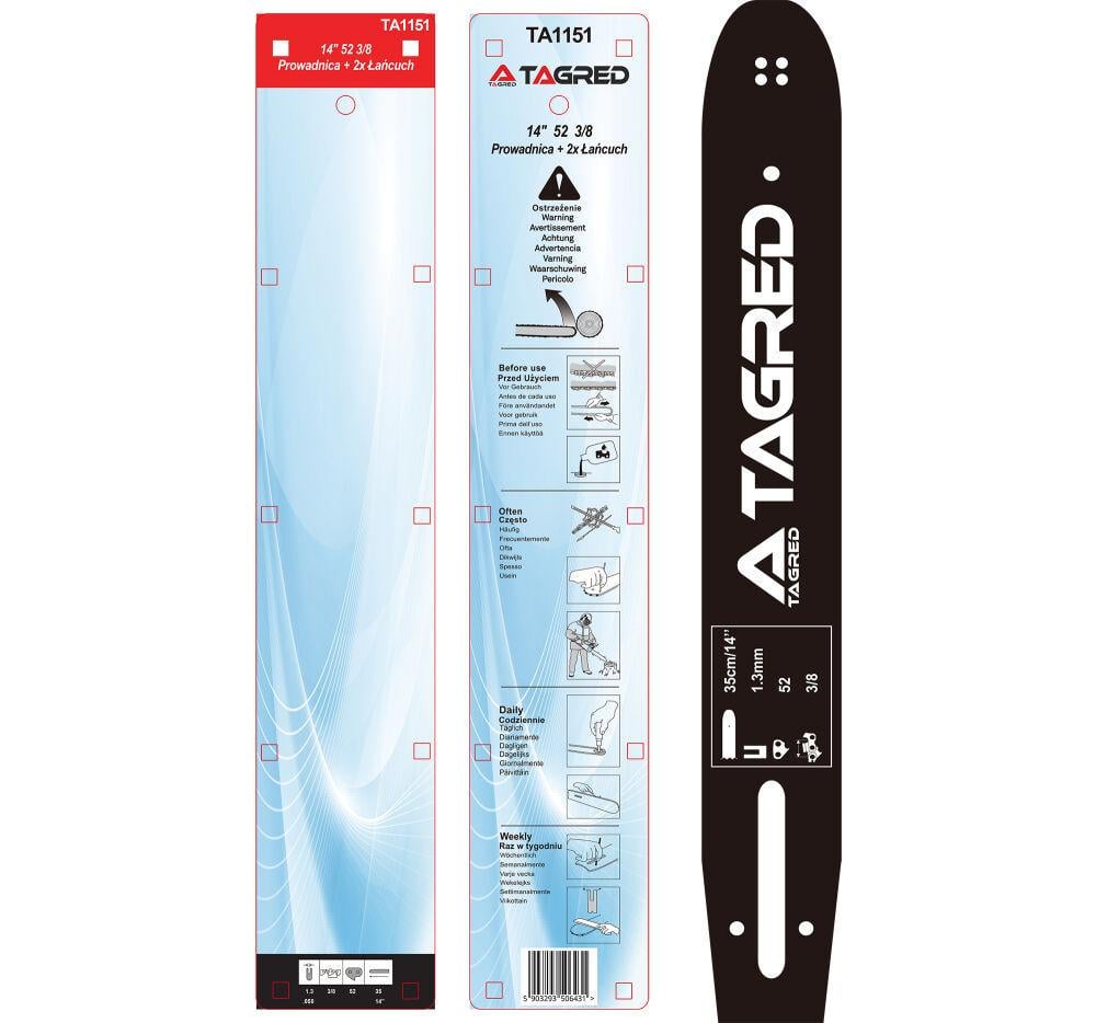 Комплект шини та 2 ланцюгів для бензопили TAGRED TA1151 14" 35 см - фото 9 Комплект шини та 2 ланцюгів для бензопили TAGRED TA1151 14" 35 см - фото 9