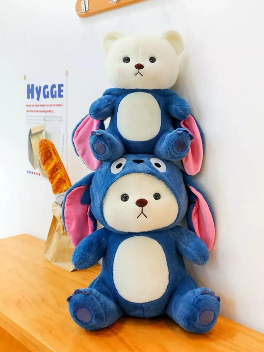 Іграшка плюшева Ведмедик в костюмі стіча в капюшоні 40 см Синій (9096/40) - фото 5