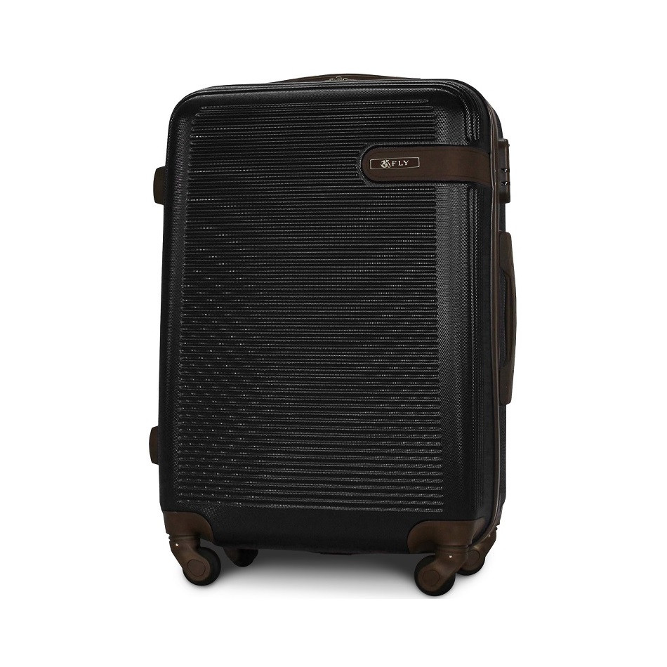 Чемодан пластиковый Fly 1101 средний на 4 колесах 65х47х27 см 58 л Черный