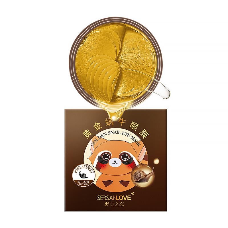 Патчи под глаза гидрогелевые Sersanlove Golden Snail Eye Mask с муцином улитки 90 г (22392042)