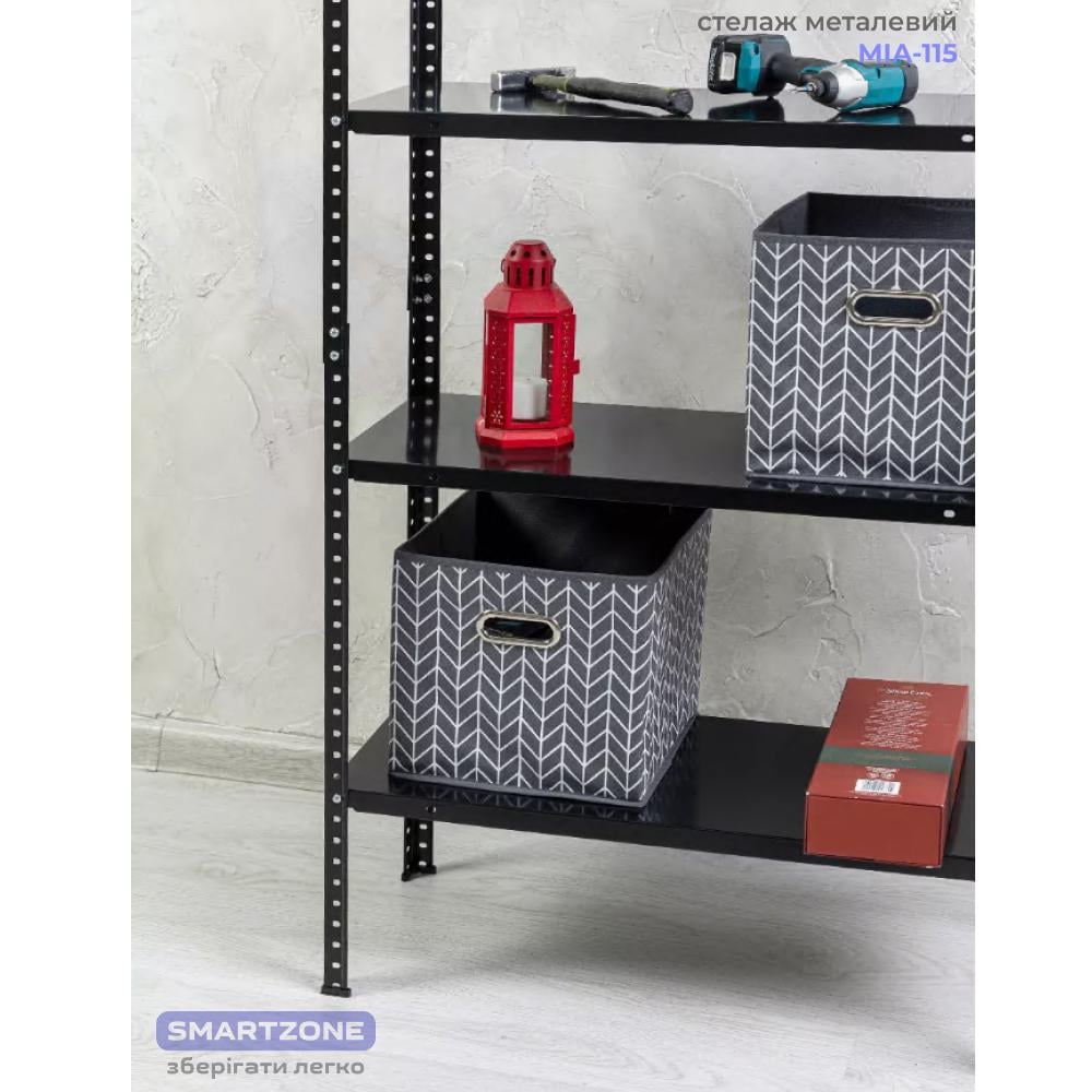 Стелаж металевий на 4 полиці 150х75х30 см Чорний (МІА-115) - фото 9