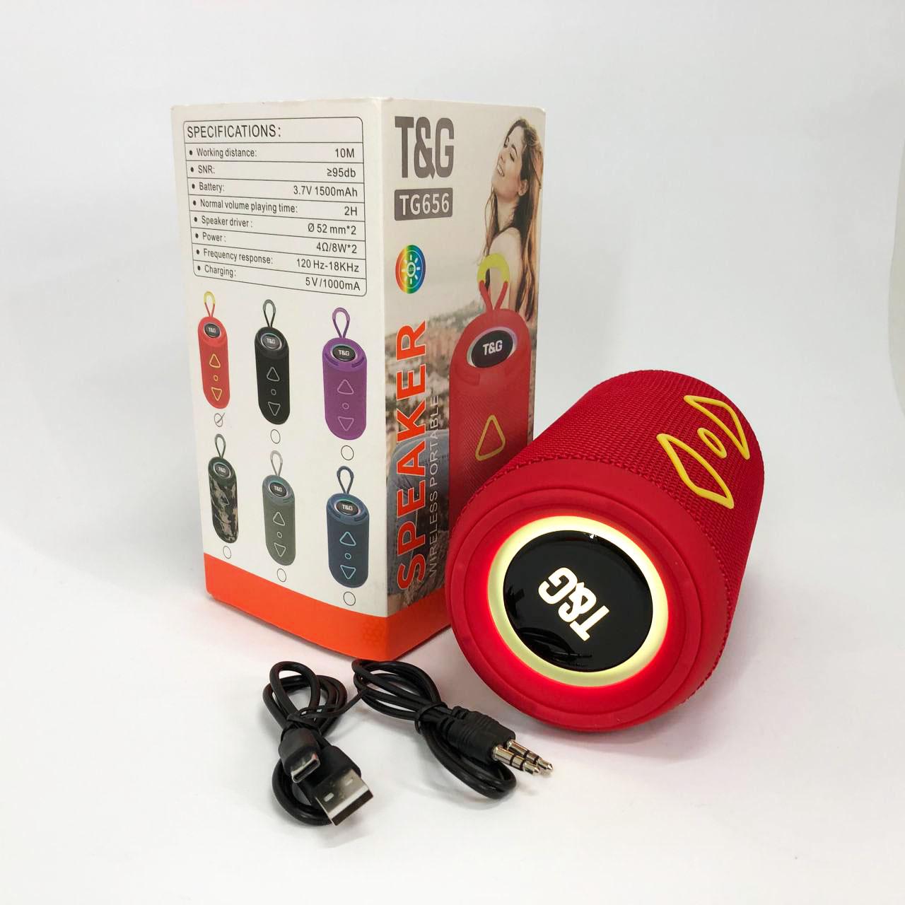 Колонка портативна Bluetooth радіо/акумуляторна Червоний (TG656 FM) - фото 13 Колонка портативна Bluetooth радіо/акумуляторна Червоний (TG656 FM) - фото 13