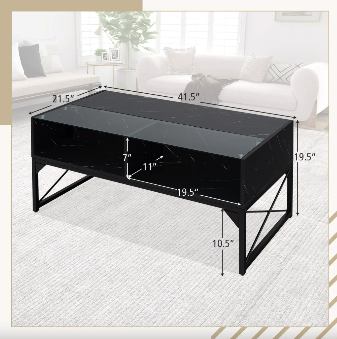 Журнальный стол Costway Moderne с подсветкой Черный (4731) - фото 5 Журнальный стол Costway Moderne с подсветкой Черный (4731) - фото 5