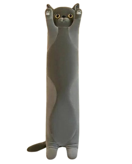 Мягкая игрушка-подушка обнимашка Кот 70 см Серый (60a89f17)