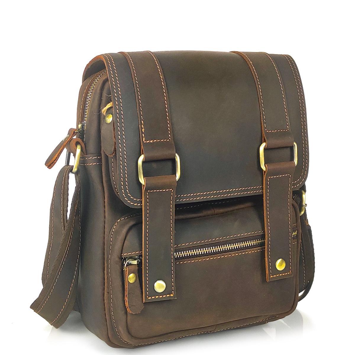 Мужская сумка через плечо Royal Bag t1172 из натуральной кожи Коричневый (1133)