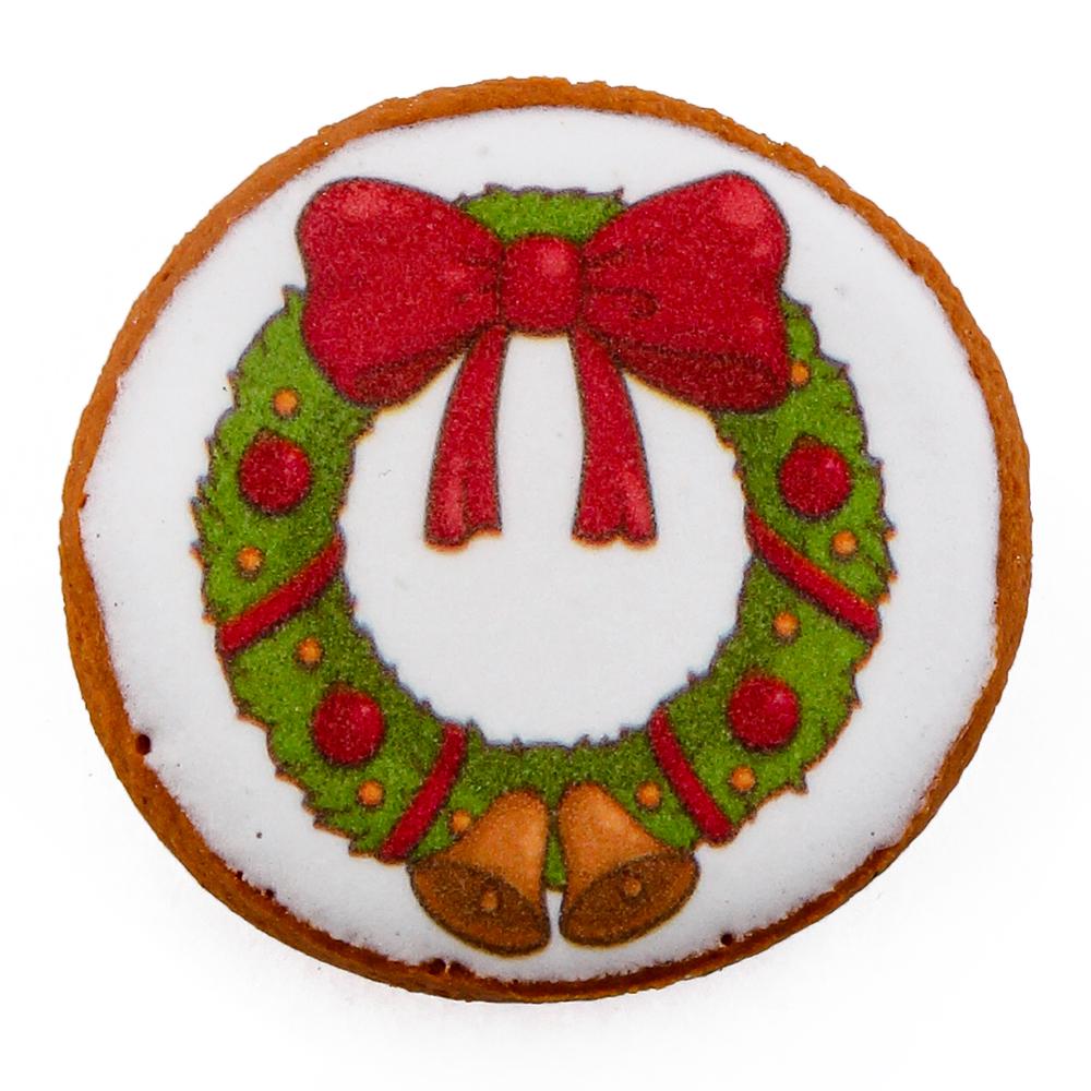 Пряник с принтом Крафт Печиво Рождественский венок 17 г