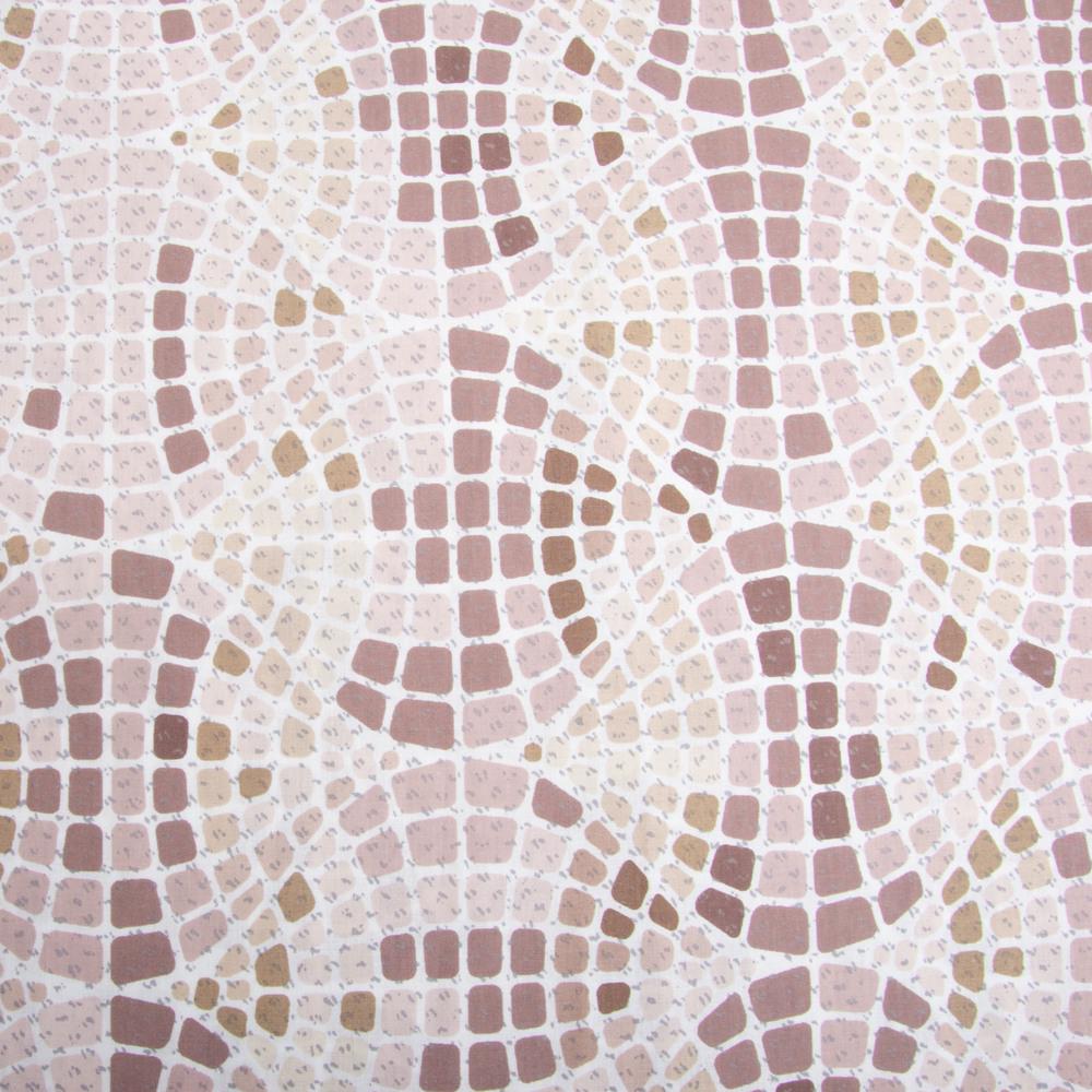 Ткань бязь ранфорс для постельного белья Мозаика 130 гр/м2 240 см Кофейный (12.29922/13)