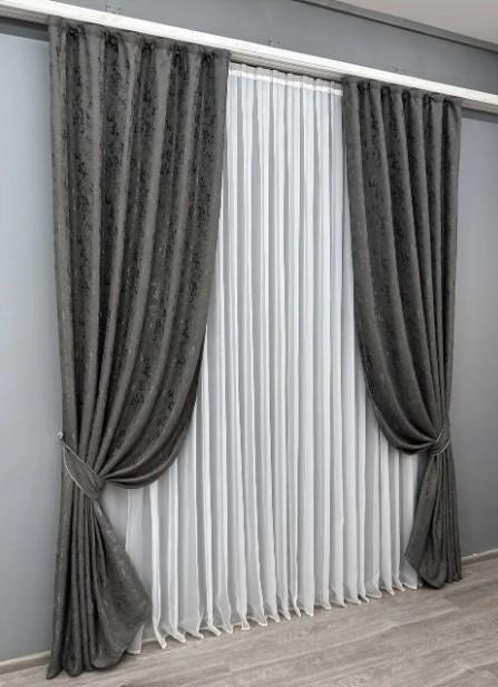 Ткань для штор лен Pavliani Графитовый (1667ш) - фото 4 Ткань для штор лен Pavliani Графитовый (1667ш) - фото 4