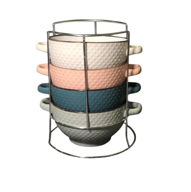 Набір бульйонниць на стійці S&T Dots 054-04-08 680 мл (1656988088) - фото 1 Набір бульйонниць на стійці S&T Dots 054-04-08 680 мл (1656988088) - фото 1