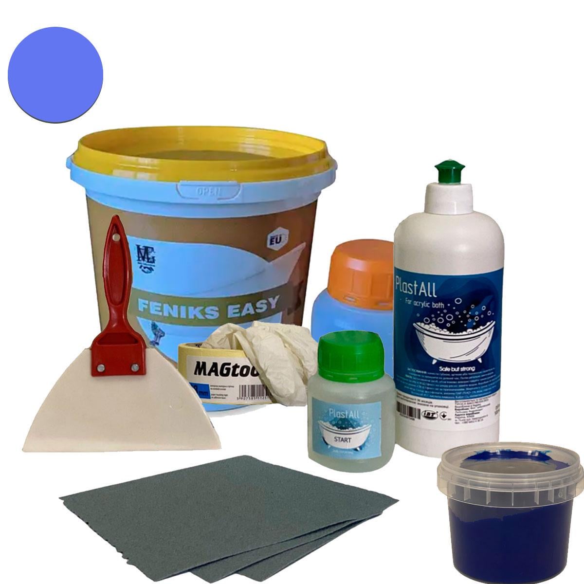 Краска эмаль с набором для реставрации ванн Fеniks Easy 800 г Синий (23915841)