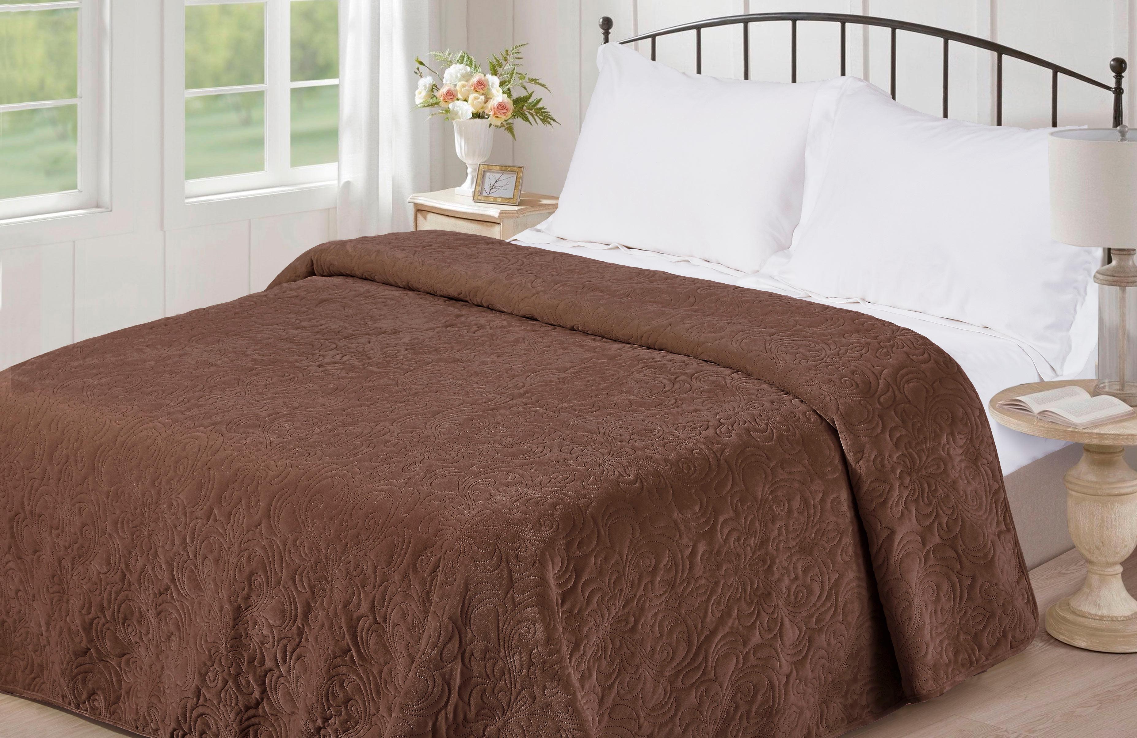 Покривало однотонне Love You 200x220 V09 Шоколадний (121783)