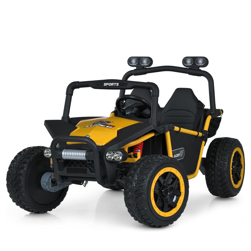 Детский электромобиль двухместный Bambi Jeep M 6207EBLR 4W Желтый