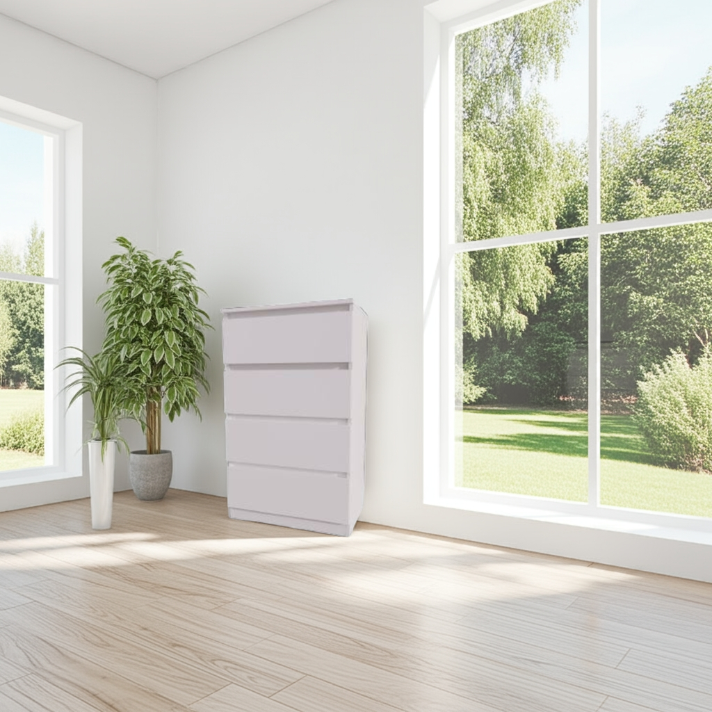 Комод MEBEX на 4 ящика 60х40х100 см Белый (VM4B600WH) - фото 6 Комод MEBEX на 4 ящика 60х40х100 см Белый (VM4B600WH) - фото 6