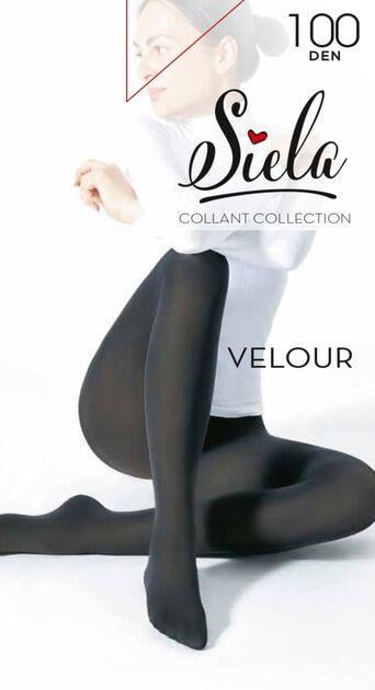 Колготки жіночі теплі SIELA Velour 100 Den XL р. 5 Nero/Чорний