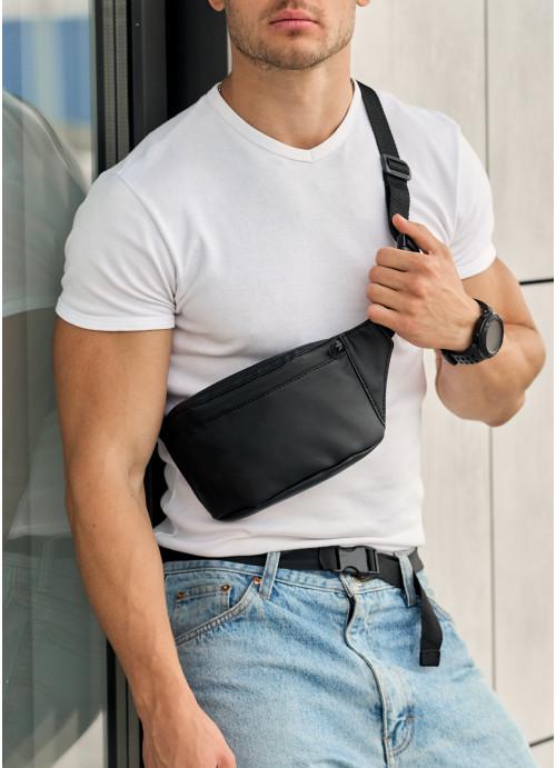 Поясная сумка мужская Sambag из экокожи Черный (834031512)