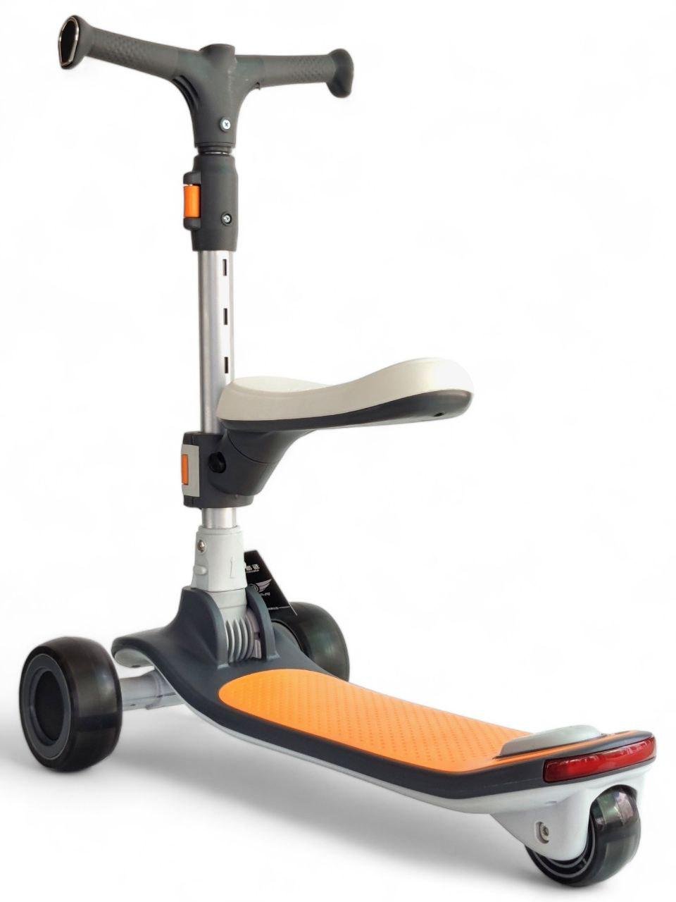 Детский самокат трехколесный Z.Gan MTG009A складной со звуковыми/световыми эффектами Черный (MTG009Ar-s3) - фото 3