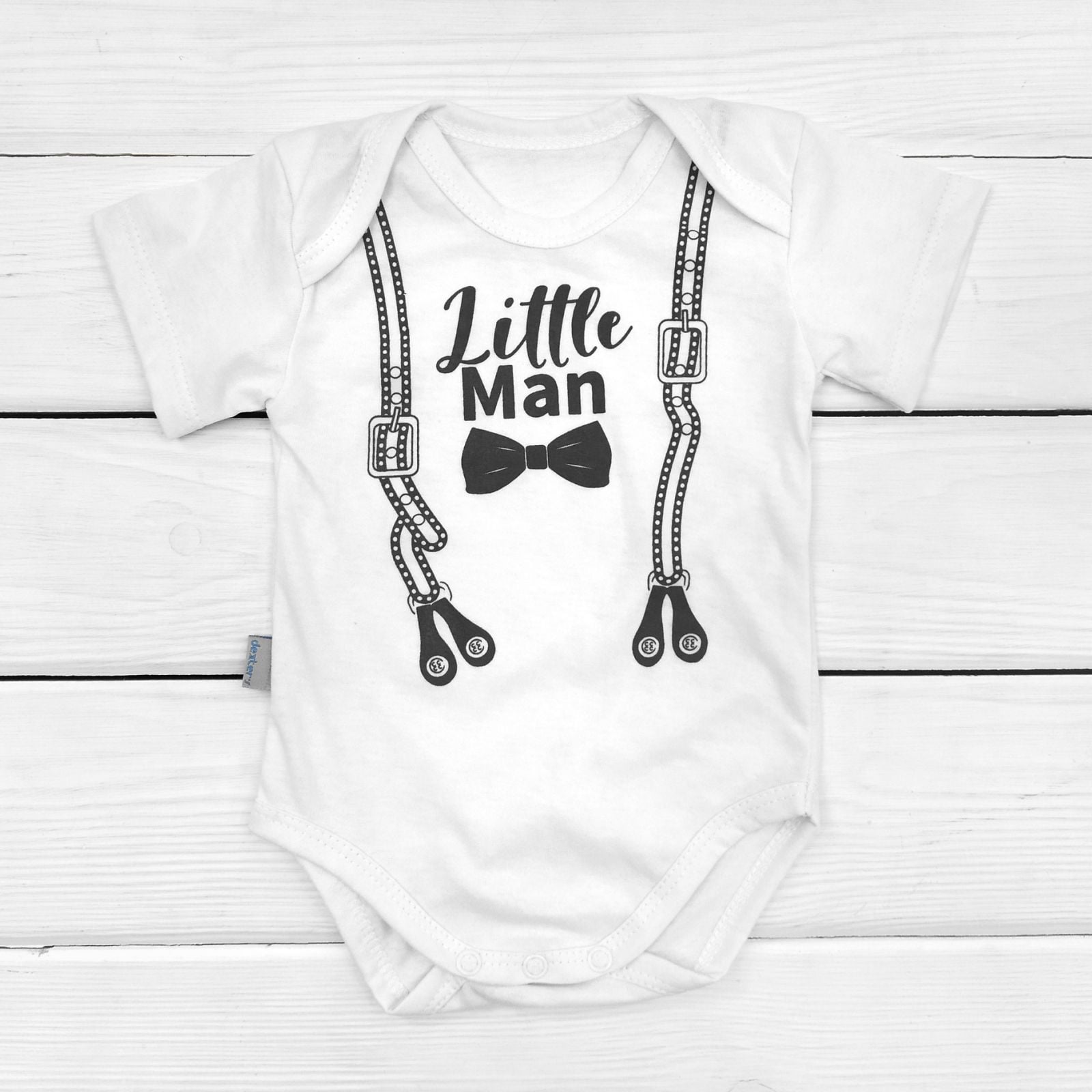 Боди Dexter’s Little man из тонкой ткани с коротким рукавом 86 см Белый (13120141993)