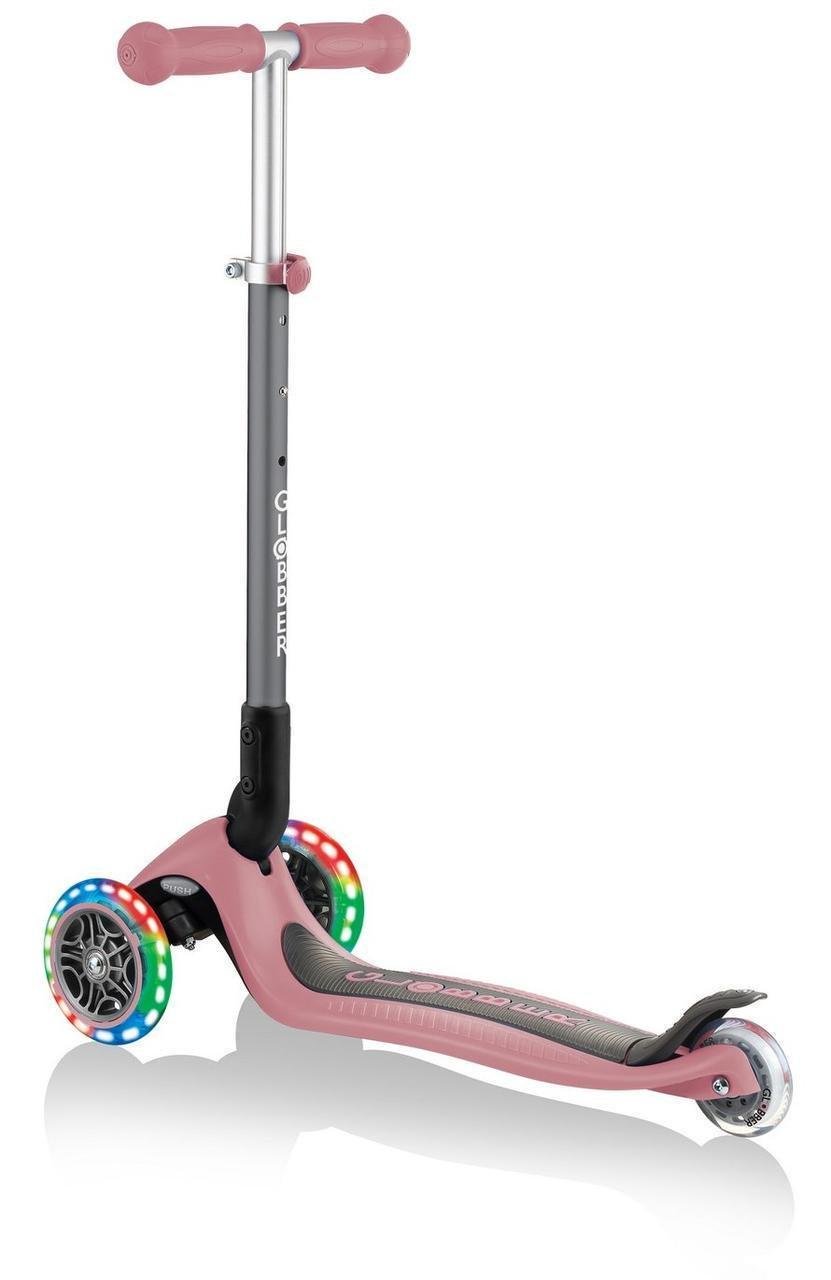 Самокат Globber Primo Foldable Lights колеса з підсвіткою до 50 кг Пастельно-рожевий (432-210-2)