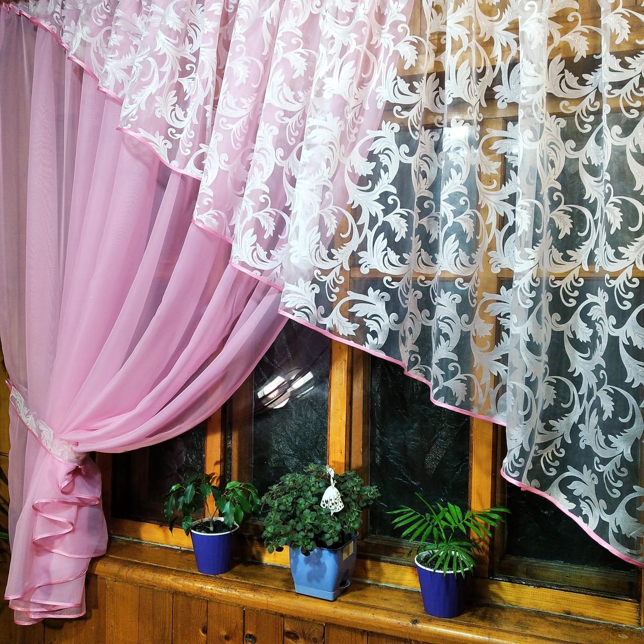 Шторы Анжелика вензель левая Розовый (1173408119) - фото 4 Шторы Анжелика вензель левая Розовый (1173408119) - фото 4