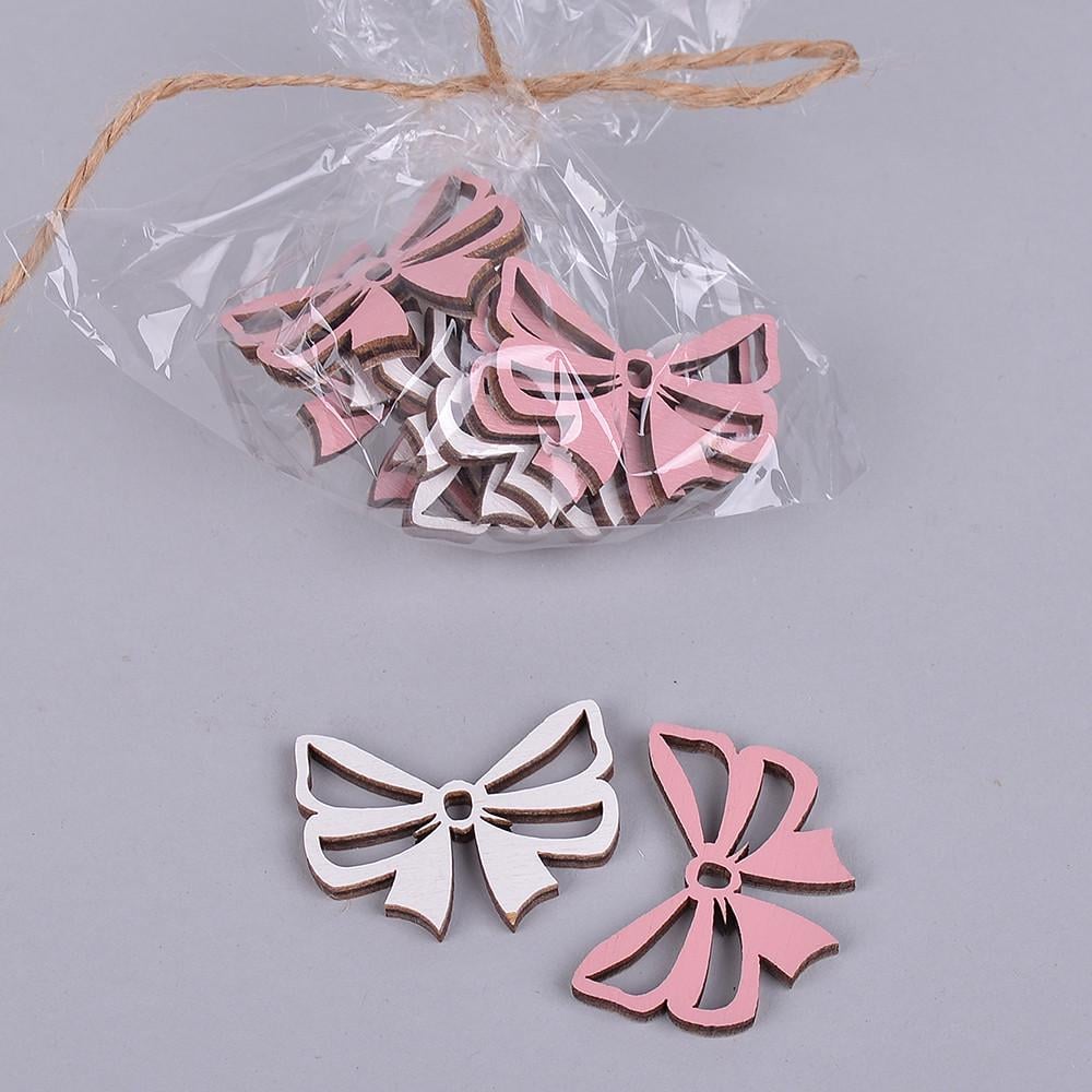 Деревянная добавка Бантики Бело-розовый (2694-99)