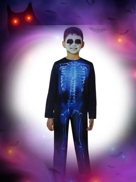 Костюм на Хэллоуин для мальчика Скелет М Черно-синий (678940-М) - фото 3 Костюм на Хэллоуин для мальчика Скелет М Черно-синий (678940-М) - фото 3