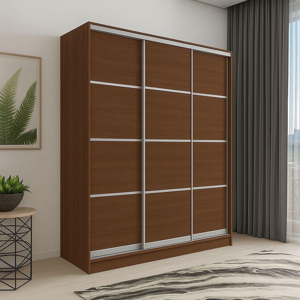 Шкаф купе Мириам комби 4 ДСП 2600x2400x600 мм Орех Экко (21457)