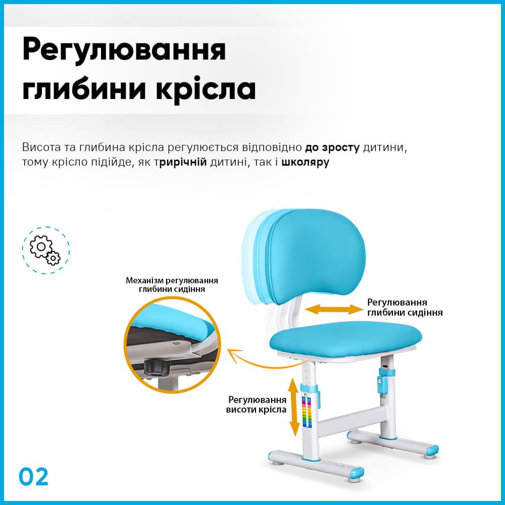 Детская школьная парта со стулом Evo-Kids BD-21 BL Голубой - фото 2