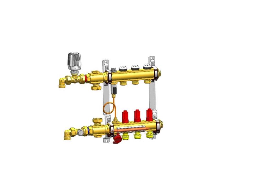 Вузол підключення COMPACTFLOOR Light HERZ для пiдлогового опалення без насоса підключення знизу зліва кількість відводів-12 (3F53382)