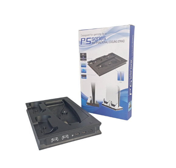 Подставка с охлаждением и зарядкой геймпадов PS5 YH-52 вентилятор и станция док (2884591707)