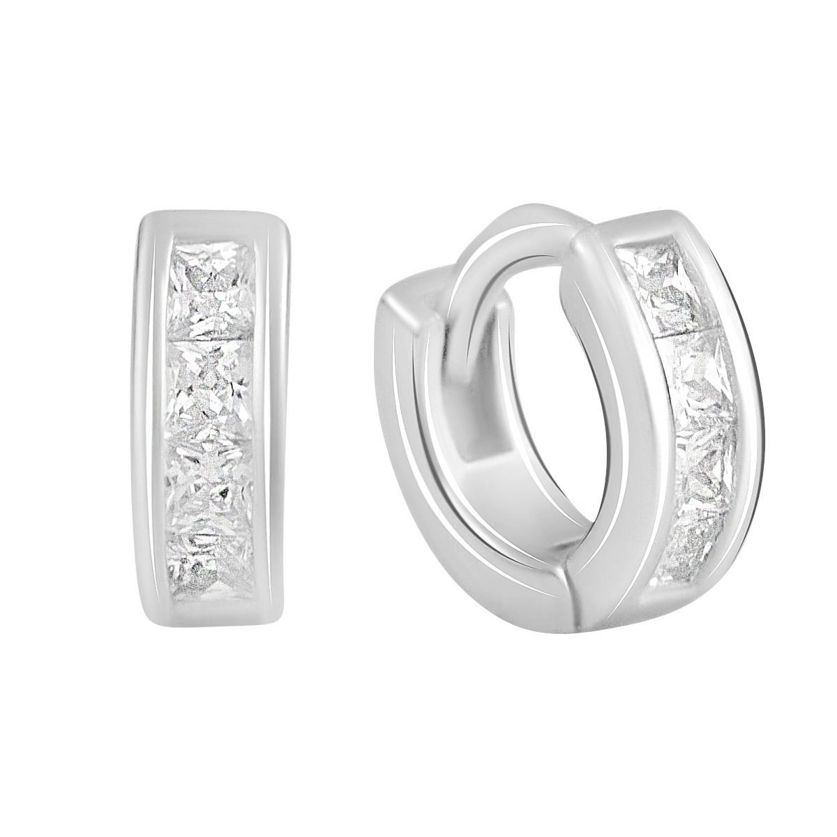 Серьги серебряные с фианитами (2128595)