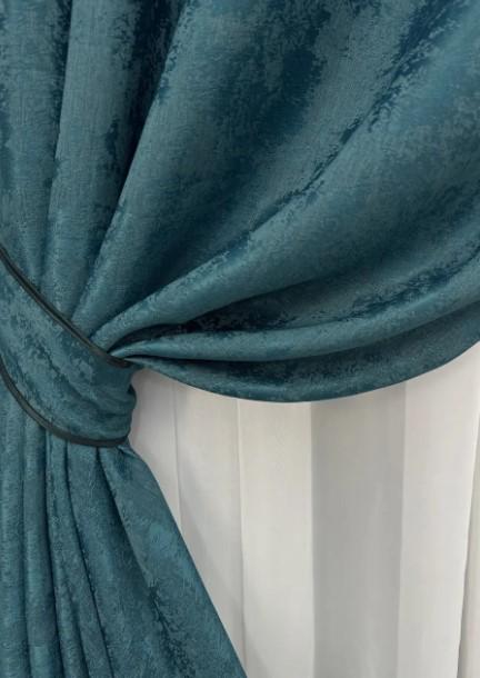 Комплект штор на люверсах Sultan YL жакард 1,5х2,5 м 2 шт. Лазурний (1546ш 37-0253) - фото 6