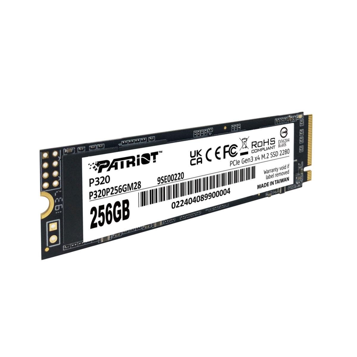 Твердотельный SSD-накопитель Patriot P320 256 Гб форм-фактор M.2 2280 NVMe PCIe Gen3 x4 1700 МБ (30472042)