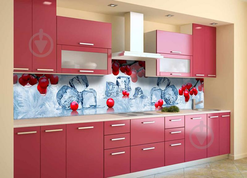 Скинали на кухню Zatarga «Зимняя Калина» 650х2500 мм виниловая 3Д наклейка кухонный фартук самоклеящаяся Z180448/1