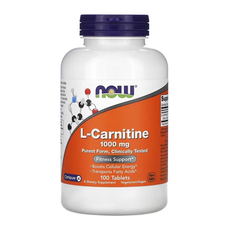 Карнітин NOW L-Carnitine Tartrate 1000 100 капс. (07826-01)