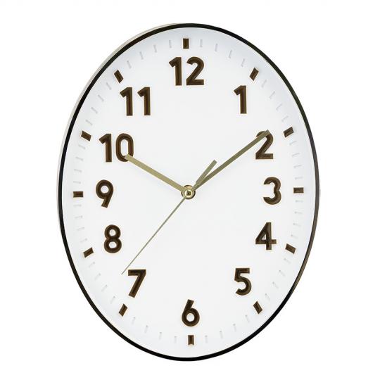 Настенные часы Elisey Тикер пластиковый 32 см Бело-золотой (135-81-2016-019)