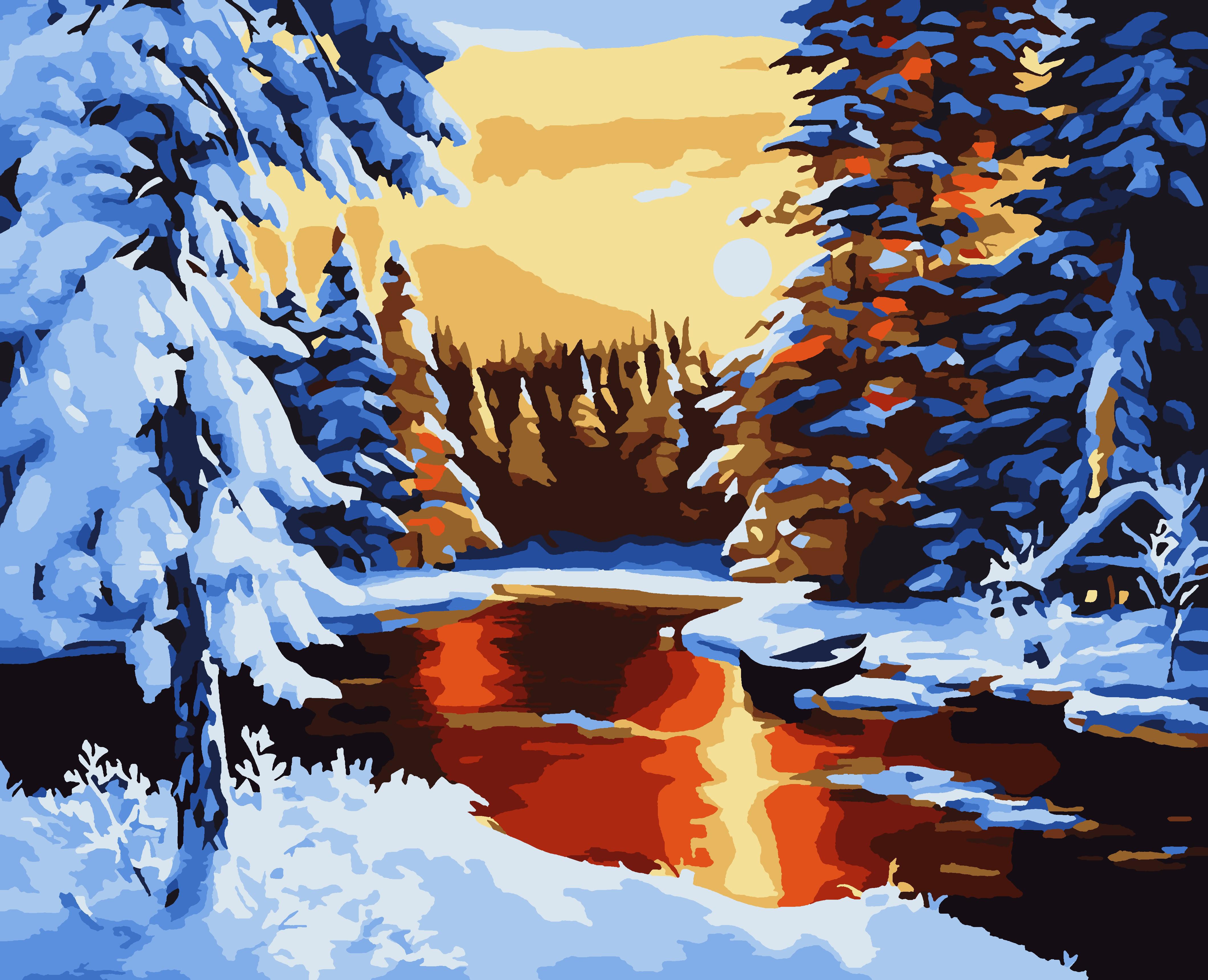Картина по номерам Artissimo Сказочная зима 50x60 см без коробки (PNX2746)