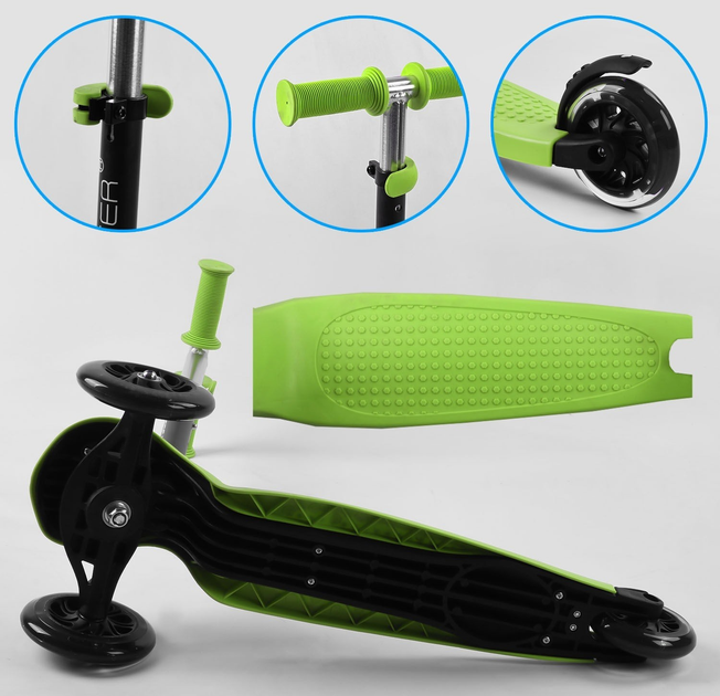 Самокат триколісний Best Scooter PL-315/4 колеса PU зі світлом/сидіння/батьківська ручка (25281745) - фото 5 Самокат триколісний Best Scooter PL-315/4 колеса PU зі світлом/сидіння/батьківська ручка (25281745) - фото 5