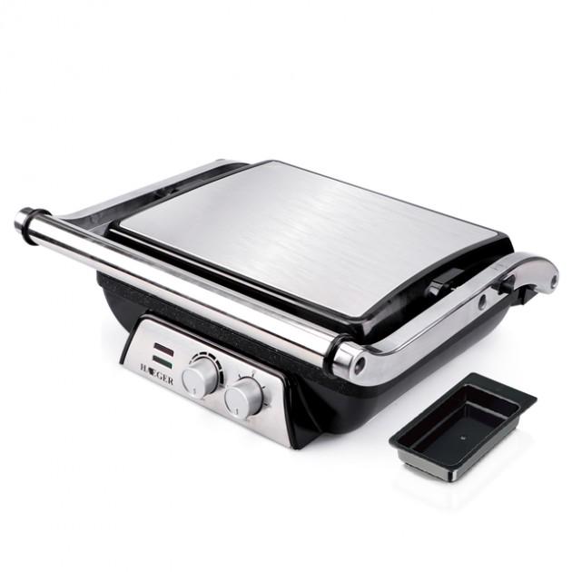 Прижимной электрический гриль Haeger HG-2684 2000 Вт Серебристый (1552287098)