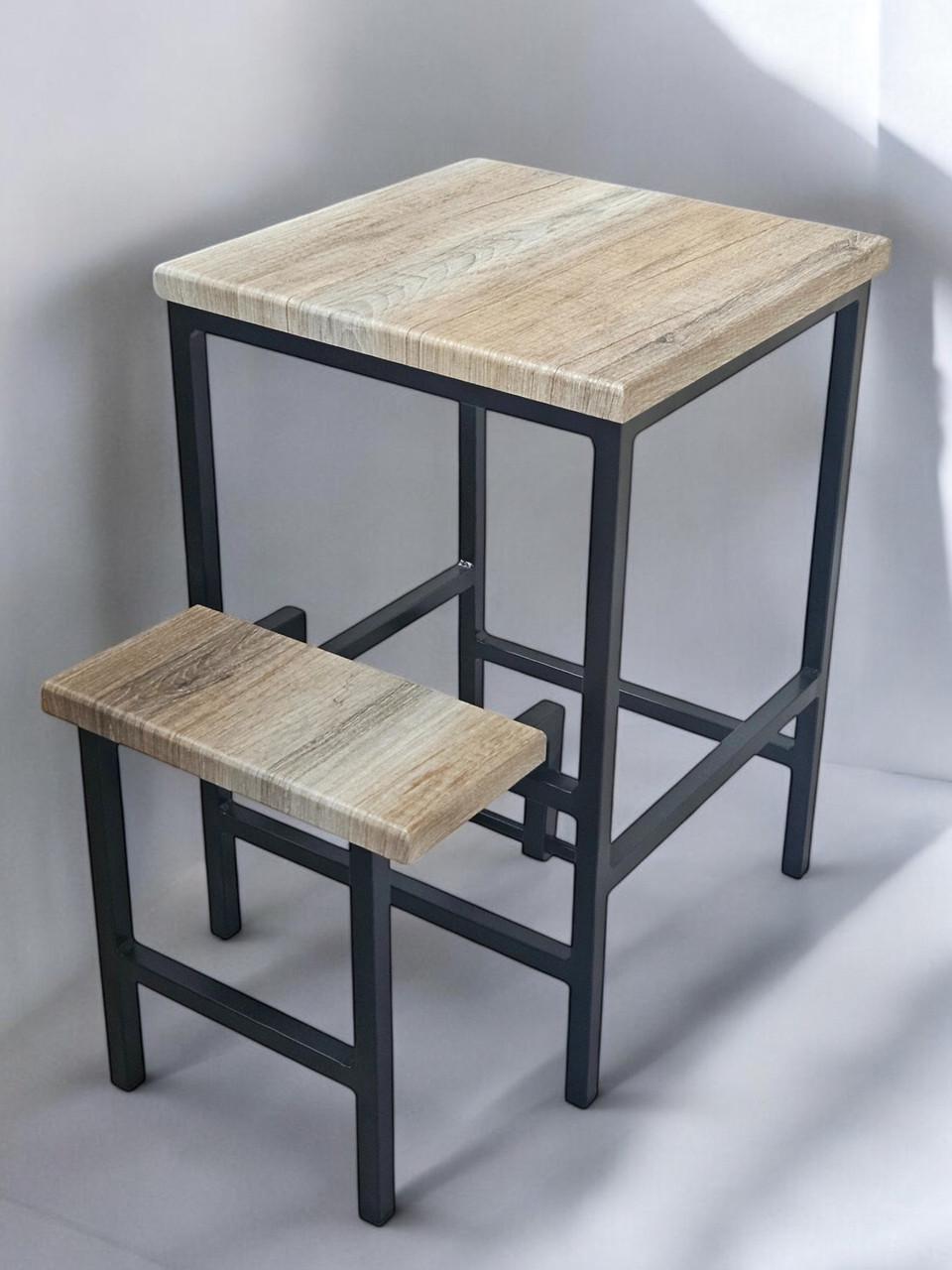 Стул-ступенька Наша Ковка 45 см Linus Черный/Дуб сонома - фото 1