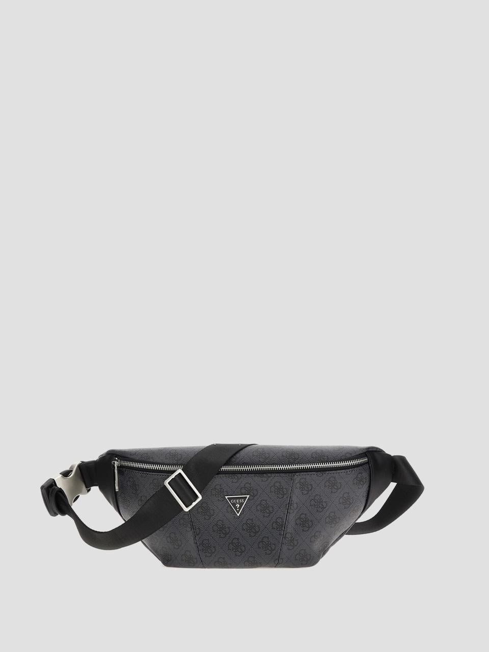 Поясна сумка чоловіча Guess Vezzola Eco Quattro G Bum Bag Чорний (2790016958)
