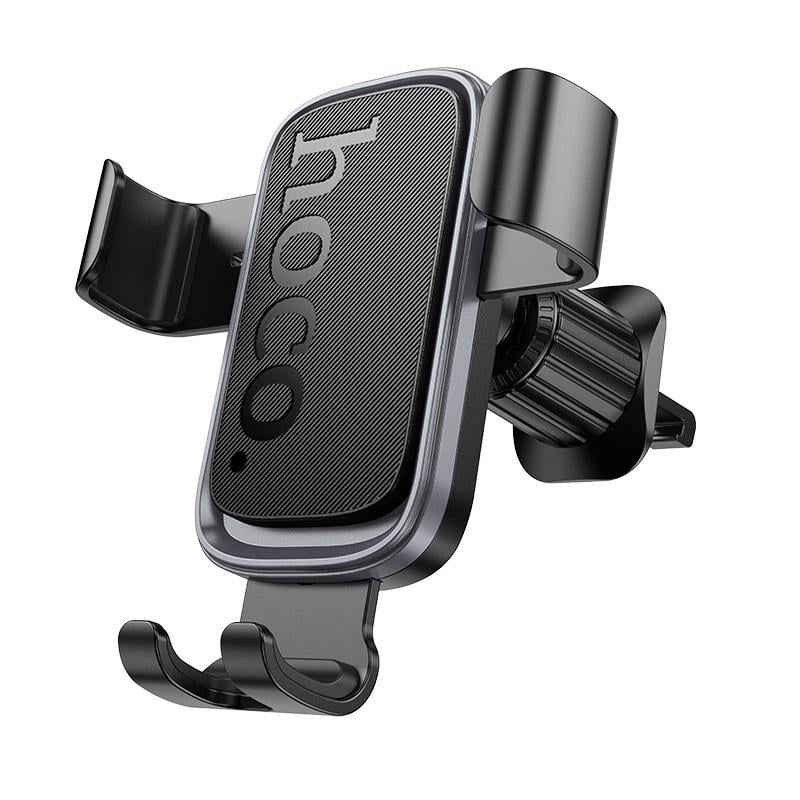 Автотримач для телефона Hoco H80 Vista gravity car holder air outlet Black/Metal Gray (6942007647908)