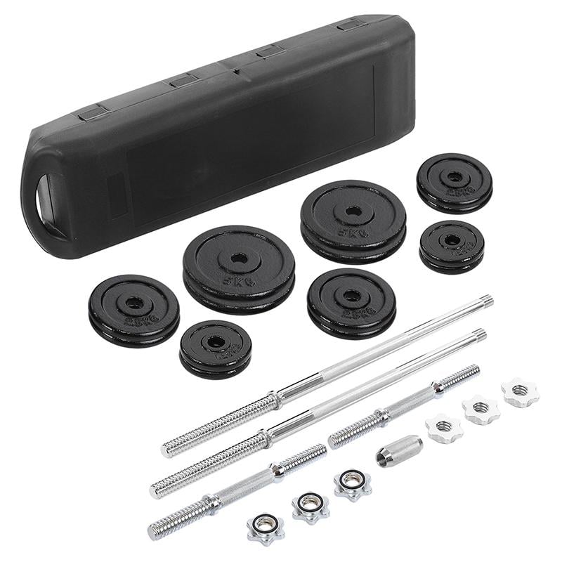 Набор гантелей со штангой 3в1 в кейсе TA-9641 25 кг Серебряный (56363258) - фото 4