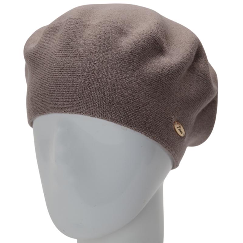 Берет женский Lirus СофиБ из вискозы двойной one size Ореховый (225703)