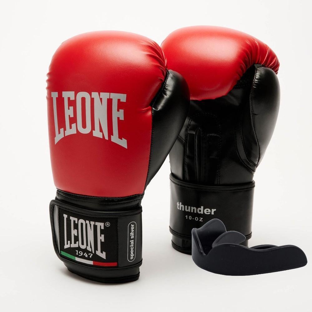 Боксерские перчатки Leone GN383 THUNDER 10 унций с капой Red (3019812420)