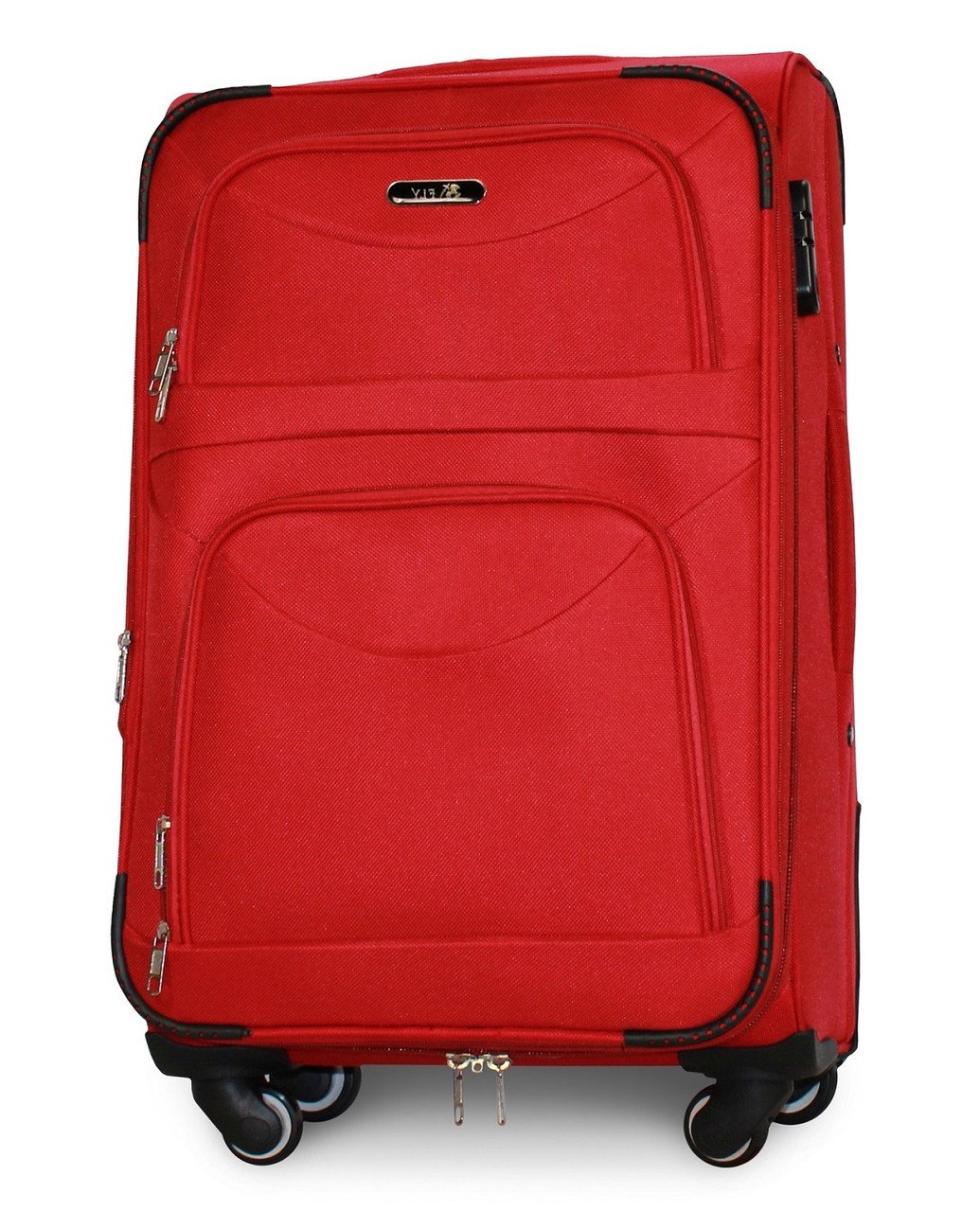 Чемодан тканевый Fly 6802 средний на 4 колесах 64х43х27 см 60 л Красный