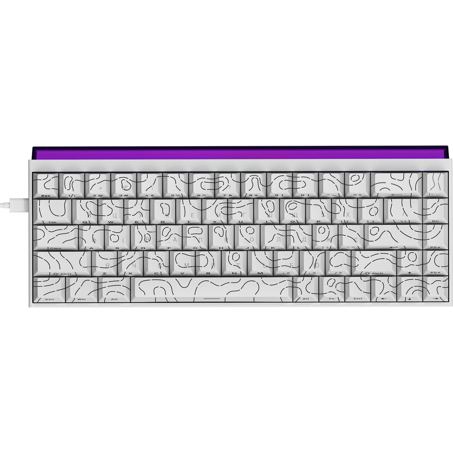 Клавиатура механическая игровая Ajazz NK68 68 клавиш USB-C Red Switch White (NK68-RSW)