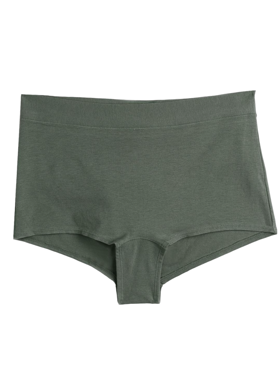 Трусики-шорты хлопковые женские H&M 0993793 высокие M Хаки (75267)