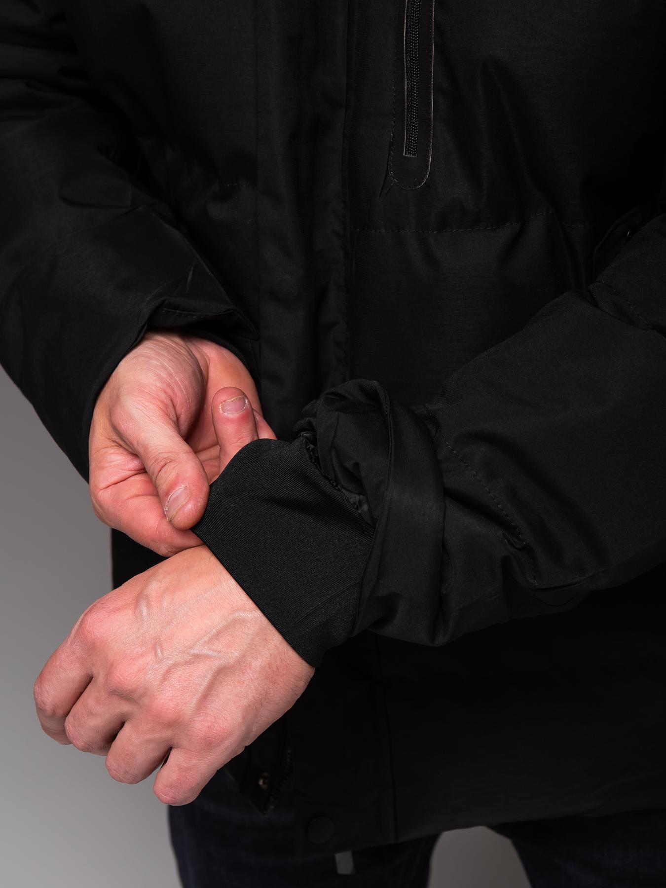 Куртка чоловіча зимова з хутром на капюшоні до -25°С XXL Чорний (2445/3) - фото 3 Куртка чоловіча зимова з хутром на капюшоні до -25°С XXL Чорний (2445/3) - фото 3