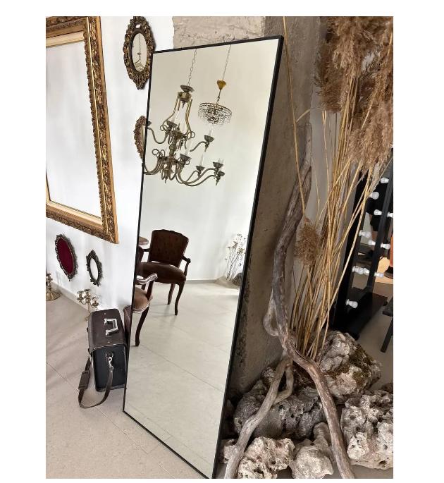 Дзеркало настінне в алюмінієвій рамі для передпокою 200х60 см Чорний (29051243) - фото 3